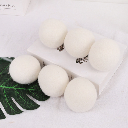 Set 6 Bile din Lana Naturala Giftry® – Reutilizabile, Anti-Electrizante, Alternativa Ecologica, Reduc Timpul de Uscare si Cutele Hainelor, cu Saculet de Depozitare [6]