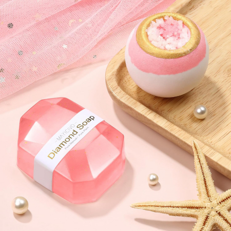 Set Cadou Premium pentru femei, Giftry®, 11 Piese, Patura pufoasa, Spa cu arome de trandafiri, lumanare parfumata, termos inox, sapun, cadou Craciun, 1, 8 Martie, Valentine’s Day, Cutie eleganta, Roz [6]