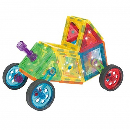 Set de Constructie Giftry, Magnetic Tiles 3D, jucarii educationale STEM, Cadou baieti si fete, 48 Piese, Multicolor, 3 ani + [2]