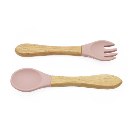 Set hranire din silicon pentru bebelusi, Giftry®, baveta, bol cu ventuza, farfurie, lingura si furculita, cana, fara alergeni, rose pink [3]