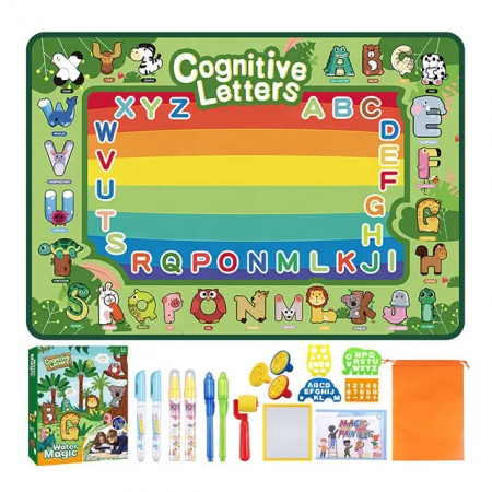 Set jucarie educativa si interactiva, joc covorasul Magic Aquadoodle litere, fosforescent, coloreaza cu apa, fete si baieti, + 3 ani, 100 x 70 cm [1]