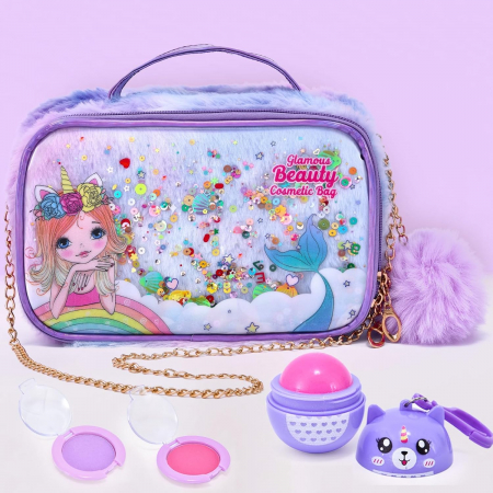 Set Machiaj Lavabil pentru Fetite, Giftry®  – Trusa Cosmetice cu Gentuta Unicorn, Oja, Ruj, Cadoul Perfect 3-12 Ani, Ideal Craciun/Zi de Nastere [5]