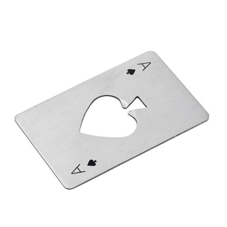 Desfacator de bere in forma unei carti de joc, compatibil portcard, otel inoxidabil [0]