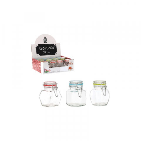 Borcane Mici (20ml - 300ml) - Borcan sticlă ermetic 90 ml – capac metalic etanș cu garnitură siliconică