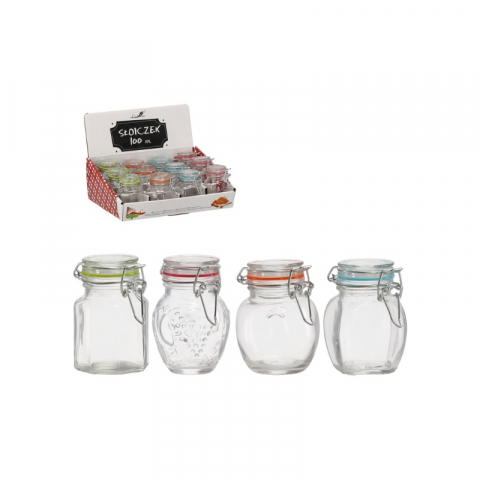 Borcane Mici (20ml - 300ml) - Borcan sticlă ermetic 100 ml – capac metalic etanș cu garnitură siliconică