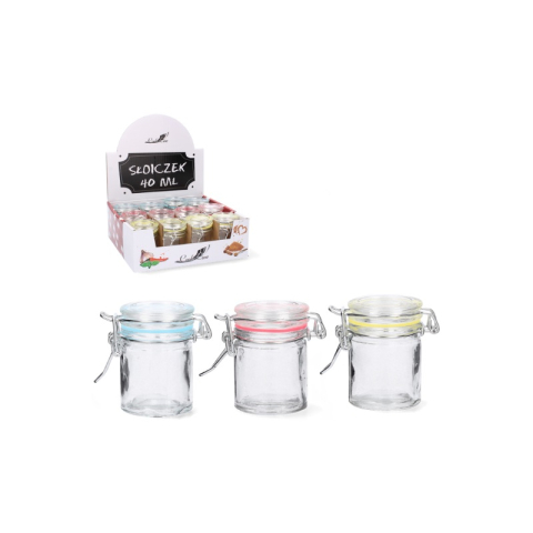Borcane Sticla - Borcan sticla ermetic 40 ml - capac etanș, ideal pentru condimente și cadouri