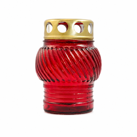 Candele si Lumanari - Candela din sticla S1 rosie, 10 cm, ardere 15 ore
