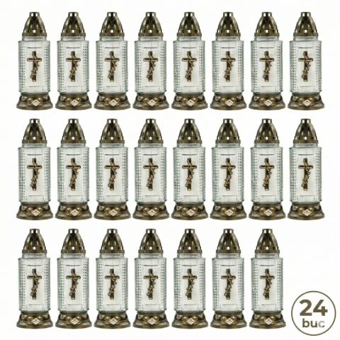 Candele si Lumanari - candela-sticla-956-g-candela-premium-cruce-aurie