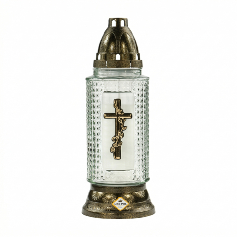 Candele si Lumanari - candela-sticla-956-g-candela-premium-cruce-aurie