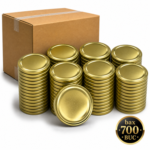 Capace Diametru 82mm - Capac Borcan TO82 Twist Off 82 mm Metalic Auriu Gipatex