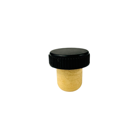 Sticle Marturii Nunta - Dop tip T sintetic cu cap plastic negru