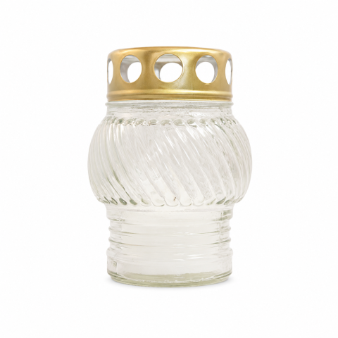 Candele si Lumanari - Candela din sticla S1 alba, 10 cm, ardere 15 ore