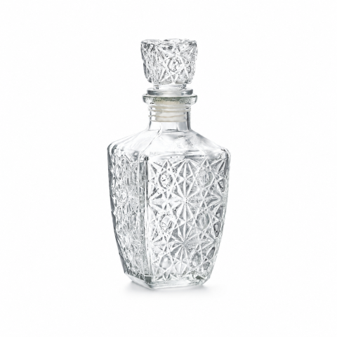 Sticle Marturii Nunta - Sticla Decorativa din Sticla cu Dop Model Patrat Bax 48 Buc Gipatex