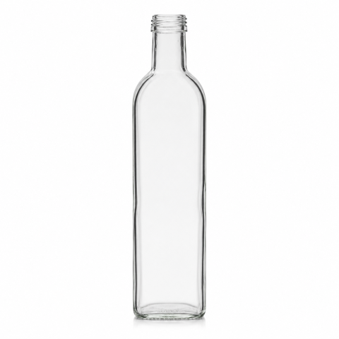 Sticle Marturii Nunta - Sticla Marasca 500 ml Transparenta Patrata Gipatex