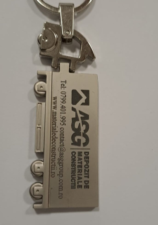 Gravura pe metal - Breloc metalic in forma de tir