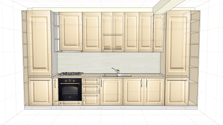 MOBILA LA COMANDA - Bucatarie clasica proiect 3D