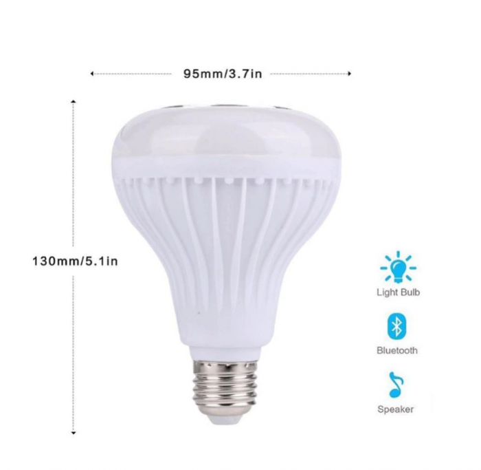 Bec Led Smart cu Boxa Integrata Conectivitate prin Bluetooth si Joc de Lumini 7 W [6]