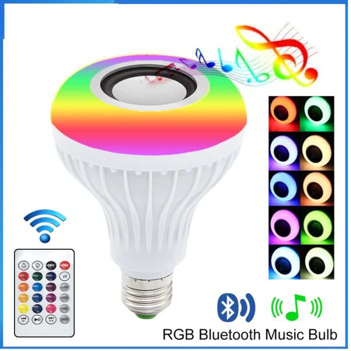 Bec Led Smart cu Boxa Integrata Conectivitate prin Bluetooth si Joc de Lumini 7 W [2]