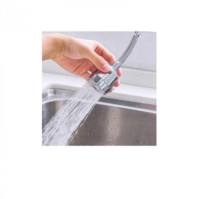 Extensie Flexibila pentru Robinet cu Brat Metalic 2 Moduri de Folosire Compatibilitate Universala 19 x 5 x 2 cm [4]