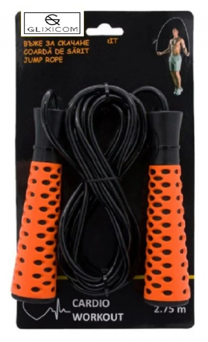 Coarda de Sarit Cardio Workout Profesionala cu Manere Antiaderente 2,75 m [3]