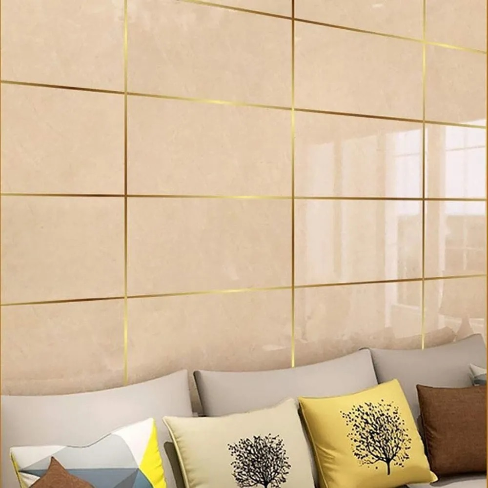 Banda Adeziva Decorativa Pentru Rosturi Gresie si Faianta Auriu/Gold  50 m x 5 mm Decoratiune rosturi murdare glixicom emag dedeman leroy merlin brico depot  jysk [9]