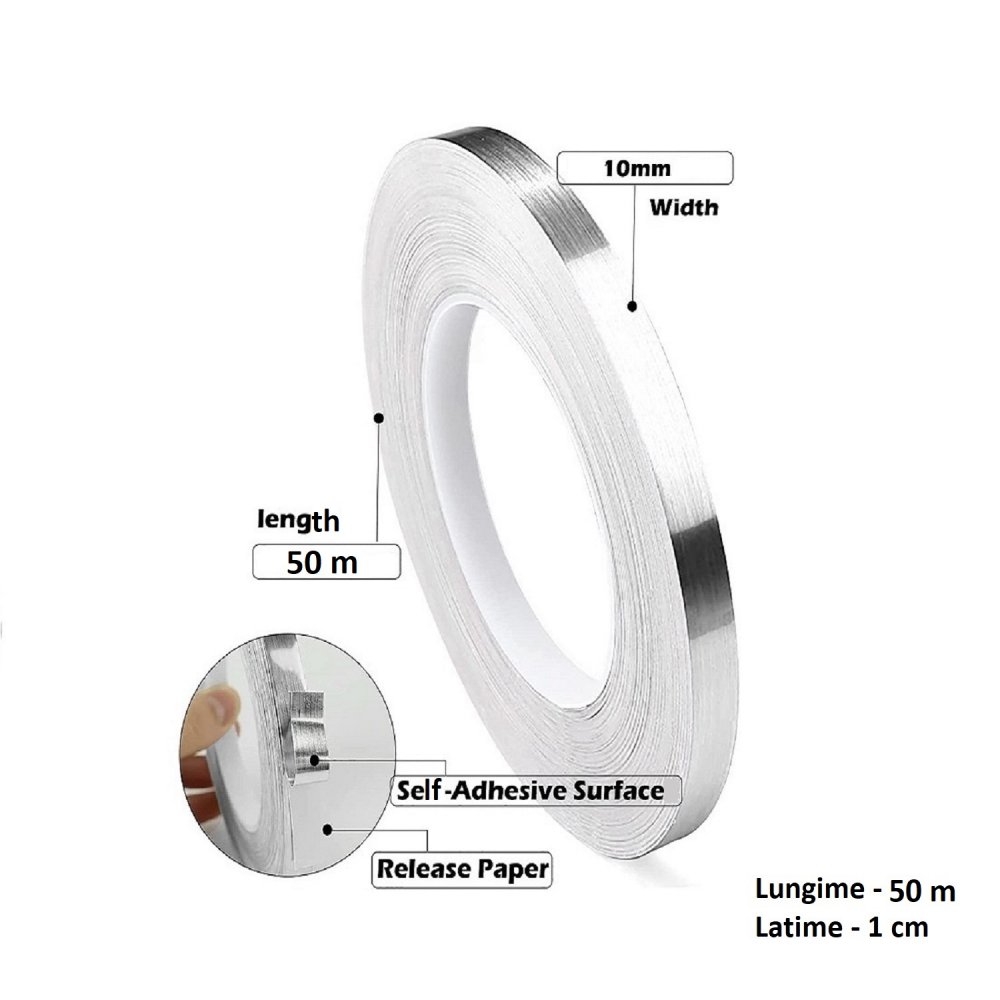 Banda Adeziva Decorativa Pentru Rosturi Gresie si Faianta Argintiu/Gri/Silver  50 m x 5 mm Decoratiune rosturi murdare glixicom emag dedeman leroy merlin brico depot  jysk [9]
