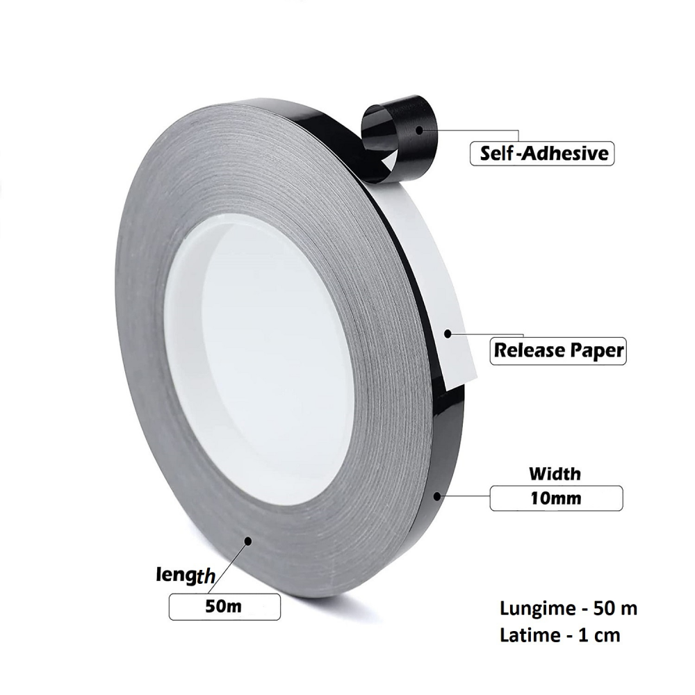 Banda Adeziva Decorativa Pentru Rosturi Gresie si Faianta Negru  50 m x 5 mm Decoratiune rosturi murdare glixicom emag dedeman leroy merlin brico depot  jysk [7]