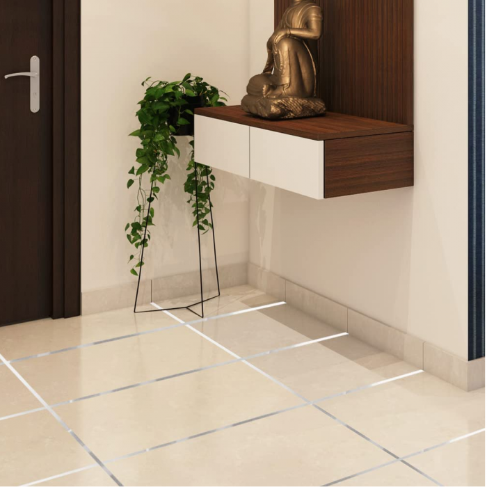 Banda Adeziva Decorativa Pentru Rosturi Gresie si Faianta Argintiu/Gri/Silver  50 m x 1 cm Decoratiune rosturi murdare glixicom emag dedeman leroy merlin brico depot  jysk [2]