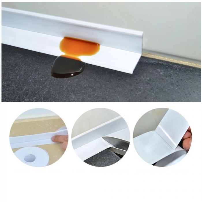 Banda Adeziva pentru Etansare Plita WC Cada Chiuveta Multifunctionala si Impermeabila 3,2 m x 3,6 cm Alba [2]