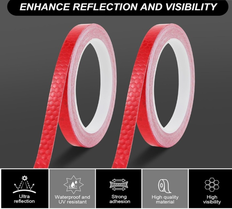 Banda Reflectorizanta Autoadeziva Pentru Bicicleta, Motocicleta, Masina, Scari sau Obiecte Dimensiuni 800x1 cm, Rosu Glixicom banda reflectorizanta dedeman [25]