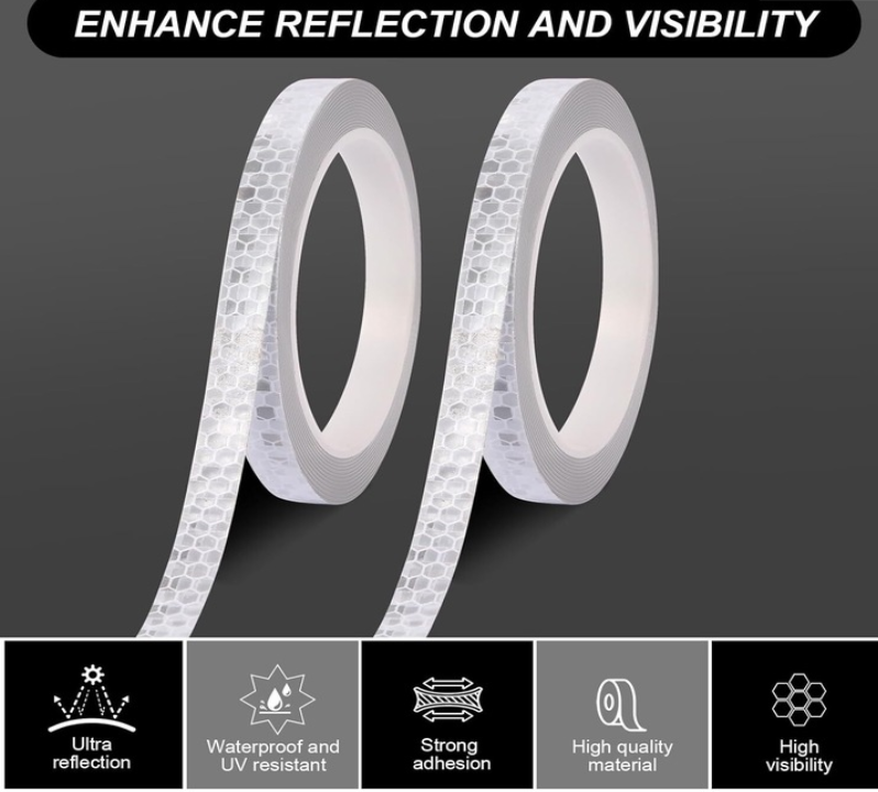 Banda Reflectorizanta Autoadeziva Pentru Bicicleta, Motocicleta, Masina, Scari sau Obiecte Dimensiuni 800x1 cm, Rosu Glixicom banda reflectorizanta dedeman [10]