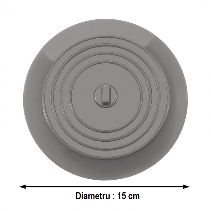 Capac Cauciuc pentru Protectie Mirosuri Neplacute sau Anti - Gandaci Diametru 15 cm Chiuveta Cada Dus Sifon Gri G Glixicom® [4]