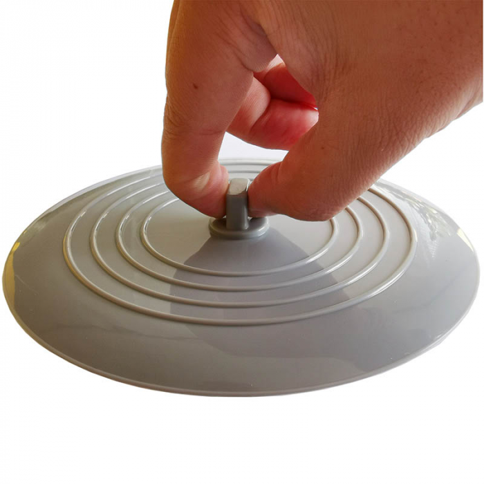 Capac Cauciuc pentru Protectie Mirosuri Neplacute sau Anti - Gandaci Diametru 15 cm Chiuveta Cada Dus Sifon Gri G Glixicom® [5]
