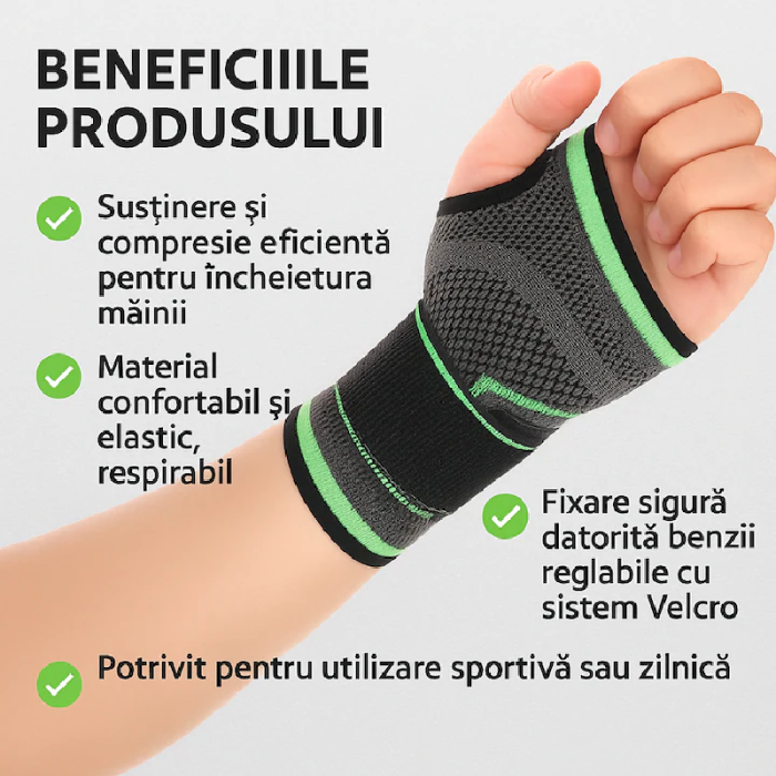 fasa elastica incheietura mana ajustabila cu banda velcro dr max farmacia tei catena fasa elastica mana activitati sportive culturism ridicare greutati [2]