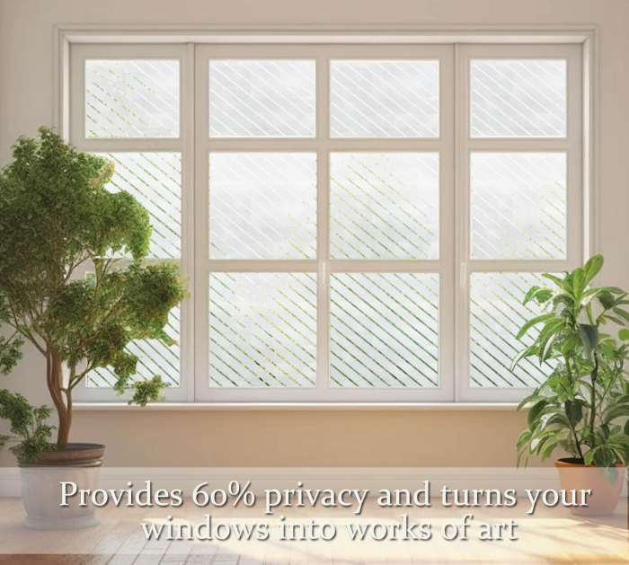 Folie Decorativa Pentru Geam, Dungi Mate Pentru Intimitate si Protectie Solara, Folie Decorativa Pentru Geam Folie autocolanta geam Folie Geam Folie autocolanta geam termopan Folie geam sa nu se vada din exterior Folie geam termopan sa nu se vada in casa Folie sablata Folie mata pentru geam Folie adeziva pentru geam [16]