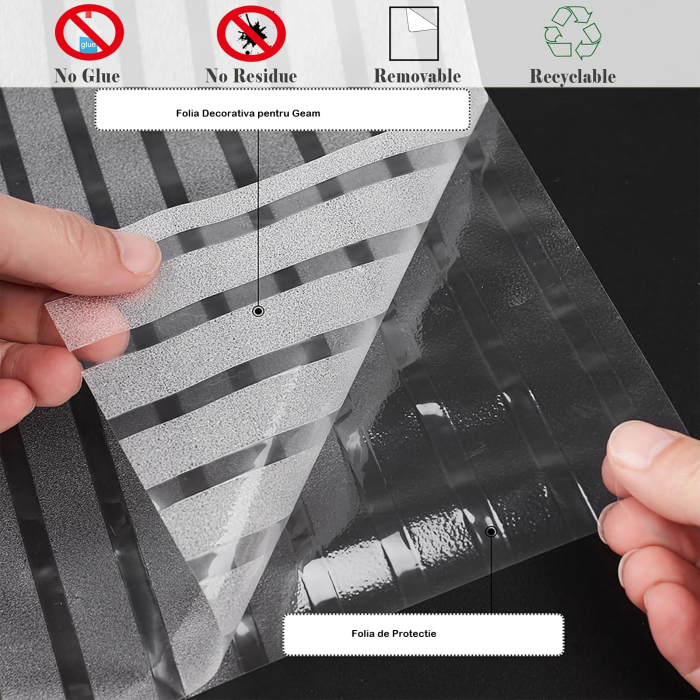 Folie Decorativa Pentru Geam, Dungi Mate Pentru Intimitate si Protectie Solara, Folie Decorativa Pentru Geam Folie autocolanta geam Folie Geam Folie autocolanta geam termopan Folie geam sa nu se vada din exterior Folie geam termopan sa nu se vada in casa Folie sablata Folie mata pentru geam Folie adeziva pentru geam [8]