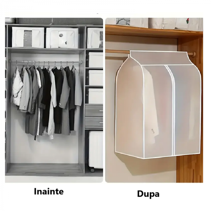 husa protectie haine ikea husa  protectie haine pepco  husa pentru protectie jysk  husa haine Glixicom  lungime 80 cm Latime 50 cm Inaltime 90 cm Husa impermeabila depozitare haine [2]