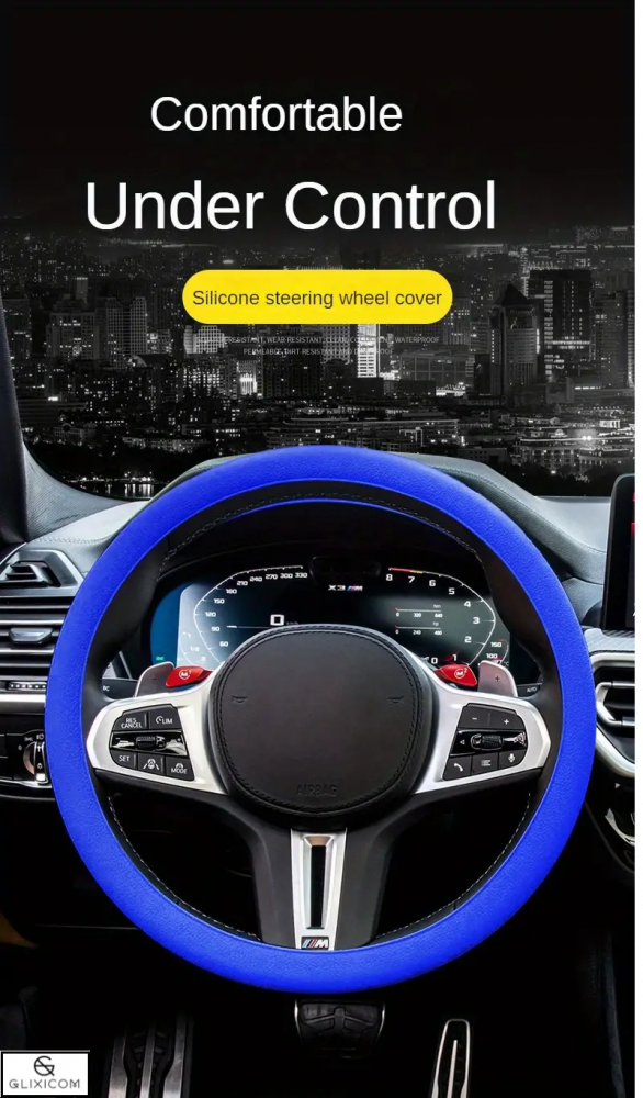 Husa Volan Universala din Silicon Negru Husa volan silicon emag Protectie Siguranta si Confort la Volan Diametru 33-40 cm Husa volan silicon dedeman [29]