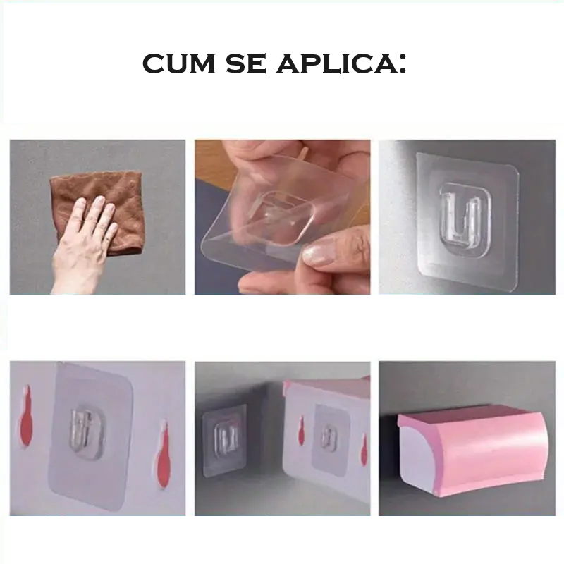 Set 5 Dispozitive Duble pentru Agatat si Suspendat Obiecte Autoadezive 6 x 6 cm [5]