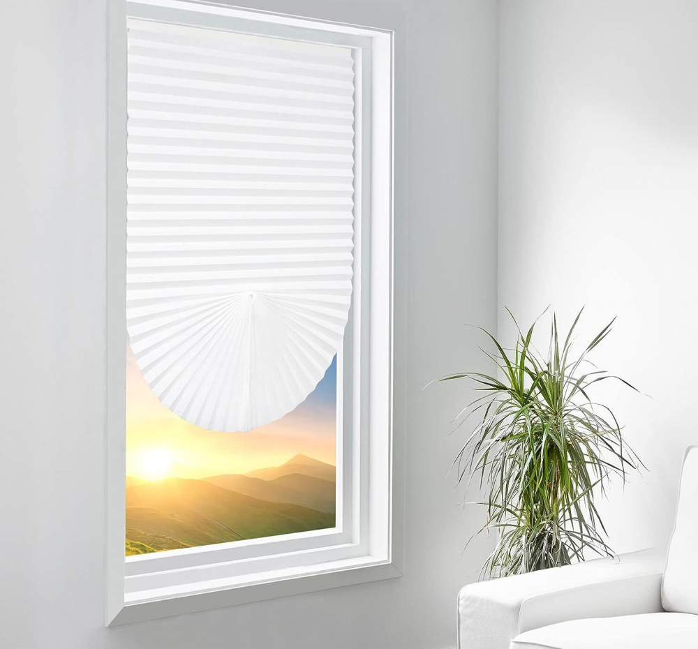 Jaluzea Plisata cu Sistem de Prindere Autoadeziv Glixicom 60 x 150 cm, Alba, jaluzele geamuri mansarda rulou dedeman velux leroy merlin pentru ferestre interior hornbach jaluzele ieftine  jysk [4]