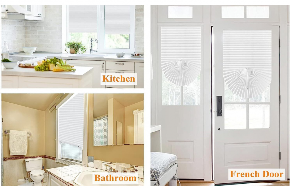 Jaluzea Plisata cu Sistem de Prindere Autoadeziv Glixicom 60 x 150 cm, Alba, jaluzele geamuri mansarda rulou dedeman velux leroy merlin pentru ferestre interior hornbach jaluzele ieftine  jysk [12]