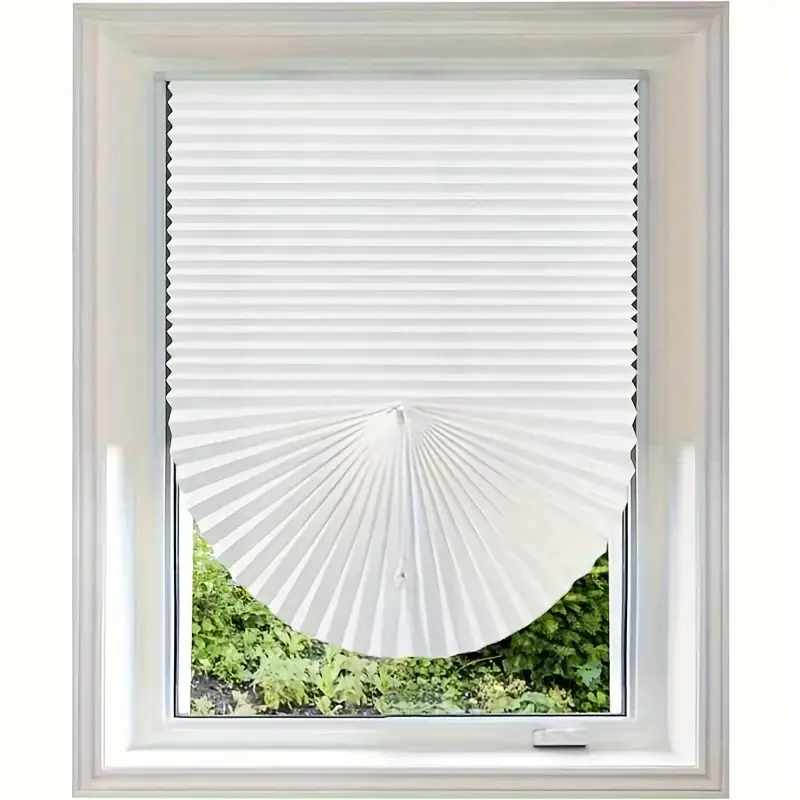 Jaluzea Plisata cu Sistem de Prindere Autoadeziv Glixicom 60 x 150 cm, Alba, jaluzele geamuri mansarda rulou dedeman velux leroy merlin pentru ferestre interior hornbach jaluzele ieftine  jysk [6]
