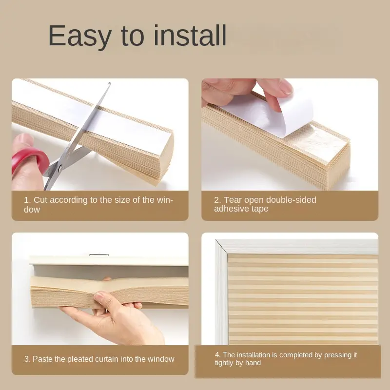 Jaluzea Plisata cu Sistem de Prindere Autoadeziv Glixicom 60 x 150 cm, Alba, jaluzele geamuri mansarda rulou dedeman velux leroy merlin pentru ferestre interior hornbach jaluzele ieftine  jysk [4]