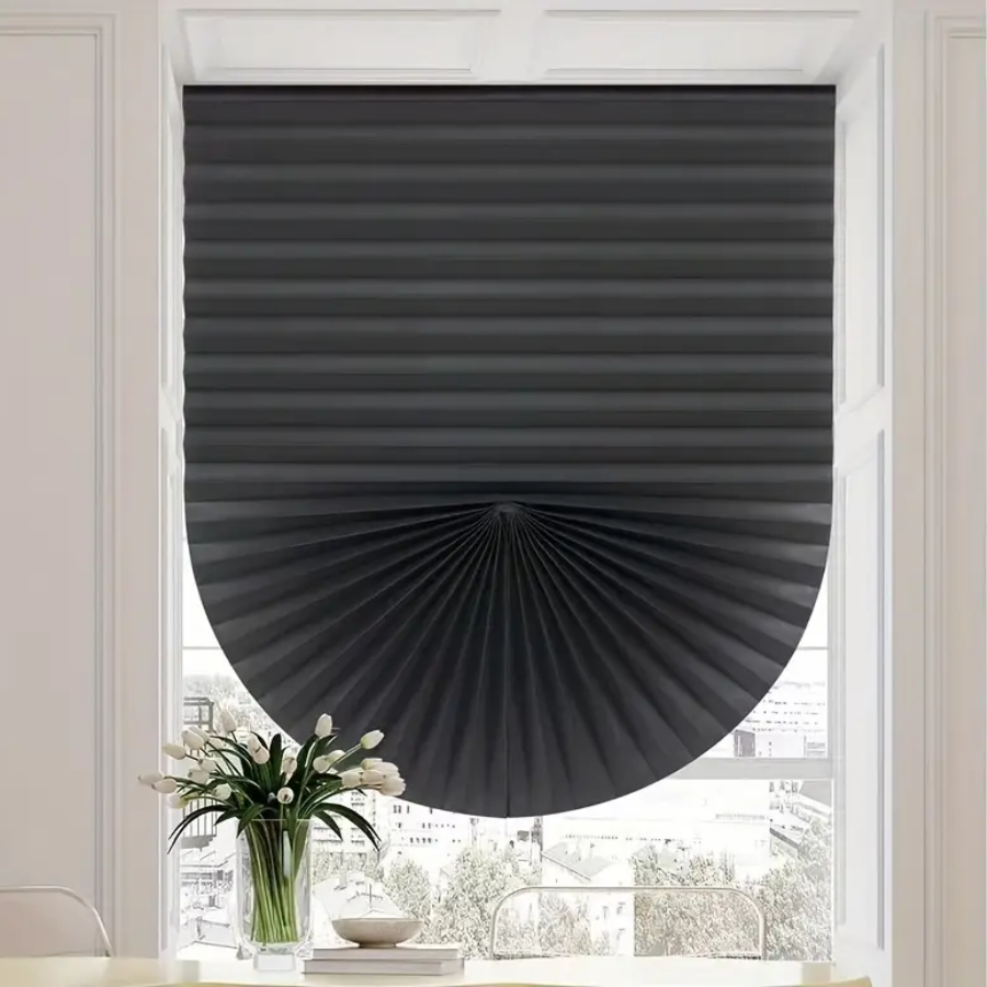 Jaluzea Plisata cu Sistem de Prindere Autoadeziv Glixicom 60 x 150 cm Negru jaluzele geamuri mansarda rulou dedeman velux leroy merlin pentru ferestre interior hornbach jaluzele ieftine  jysk [12]