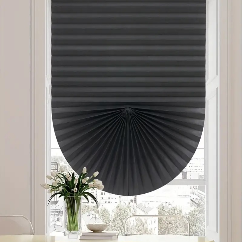 Jaluzea Plisata cu Sistem de Prindere Autoadeziv Glixicom 60 x 150 cm Negru jaluzele geamuri mansarda rulou dedeman velux leroy merlin pentru ferestre interior hornbach jaluzele ieftine  jysk [8]