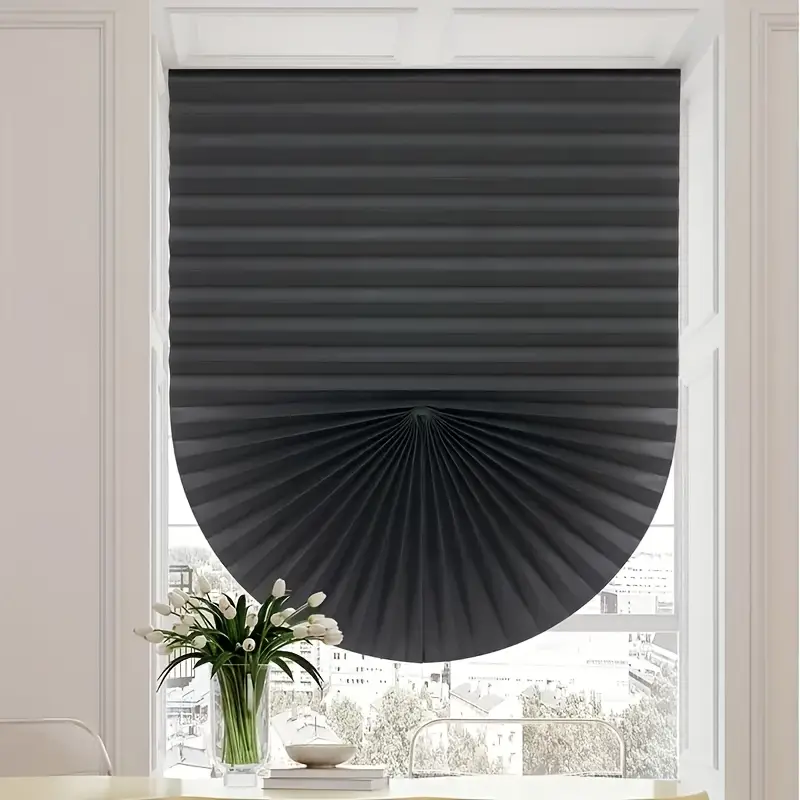 Jaluzea Plisata cu Sistem de Prindere Autoadeziv Glixicom 60 x 150 cm Negru jaluzele geamuri mansarda rulou dedeman velux leroy merlin pentru ferestre interior hornbach jaluzele ieftine  jysk [5]