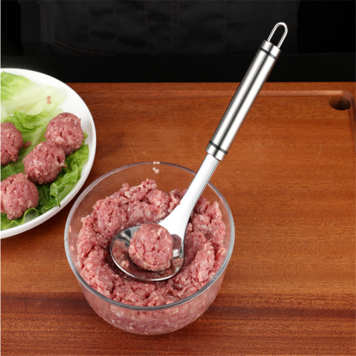 Lingura din Inox pentru Preparat Chiftelute si Perisoare din Carne, Creveti, Peste sau Legume, 22 cm [2]