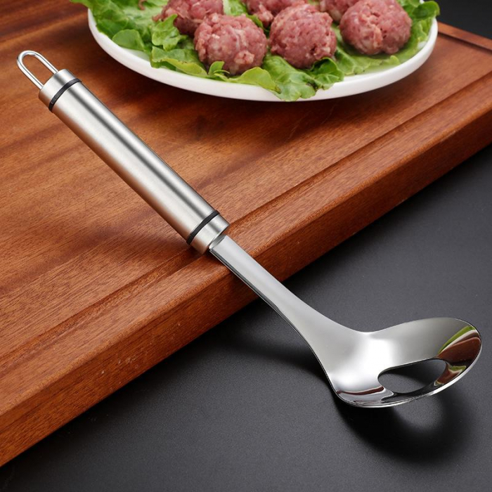 Lingura din Inox pentru Preparat Chiftelute si Perisoare din Carne, Creveti, Peste sau Legume, 22 cm [3]