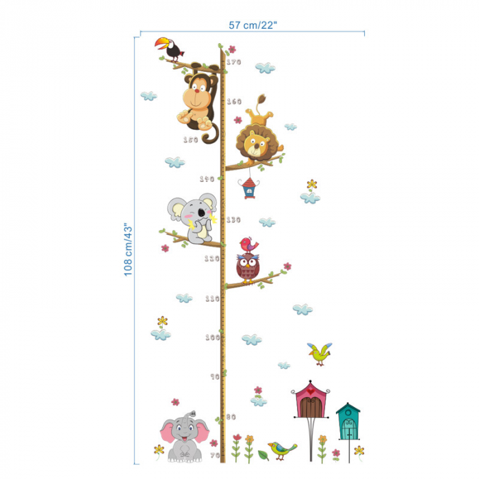 Metru Inaltime Copii de tip Autocolant 70 - 170 cm Animale si Pasari [4]