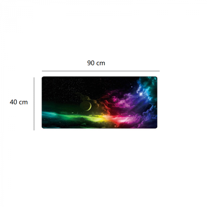 Mousepad Cauciucat pentru Gaming 90 cm x 40 cm x 3 mm Model Univers Cusaturi Laterale si Baza Cauciucata [3]